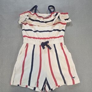 Vineyard Vines Kids Romper in Red, Blue, and White Stripes Size 4T